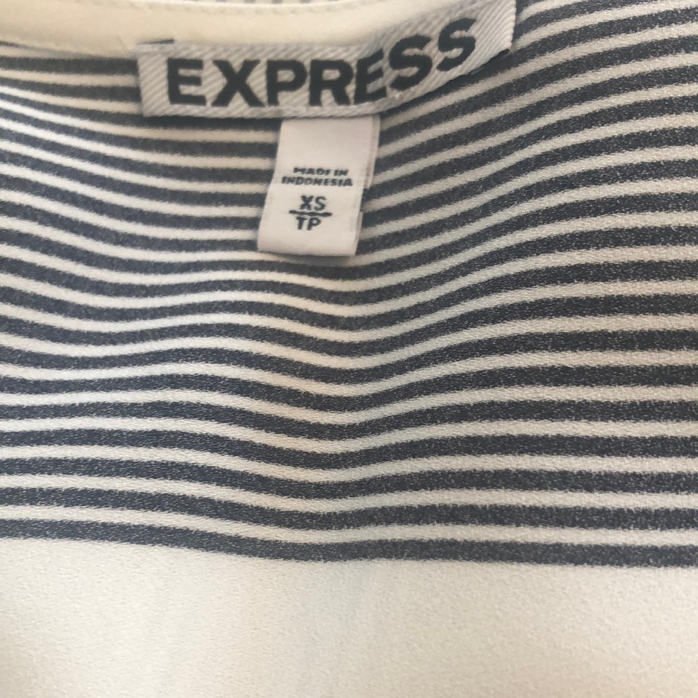 EXPRESS striped dress. Pull over with lace up detailing. Like new. Size xsmall - Picture 4 of 5